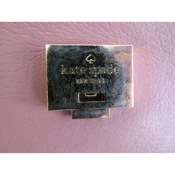 Kate Spade New York Crossbody Pink Coral Leather Bow Flap Detachable Strap - Picture 8 of 10